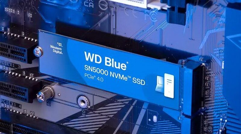 A Western Digital anunciou o lançamento do WD Blue SN5000, um SSD de baixo custo sem buffer, compatível com o padrão PCIe 4.0