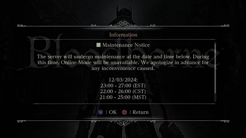 Fãs de Bloodborne Esperam Novidades com Manutenção dos Servidores