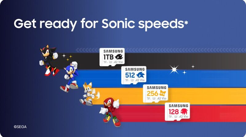 Samsung lança microSDs temáticos de Sonic com alta performance