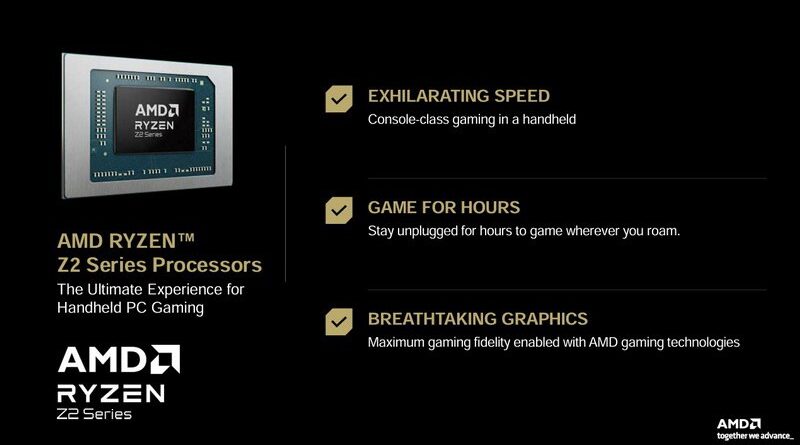 AMD apresenta processadores Ryzen Z2 para consoles portáteis