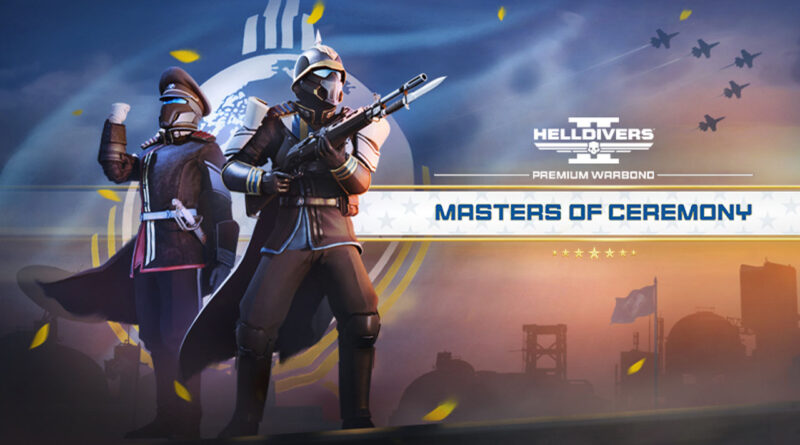 Helldivers 2 recebe o bônus de guerra "Mestres de Cerimônias" em 15 de maio, trazendo armas e armaduras cerimoniais para PS5 e PC.