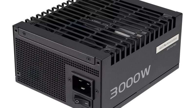Fonte Pro WS 3000W da Asus é revelada na Computex com suporte para quatro Geforce RTX 5090 e padrão PCIe 5.1.