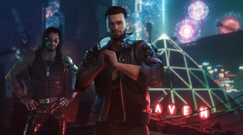 Logotipo de Cyberpunk 2 em destaque com fundo tecnológico amarelo