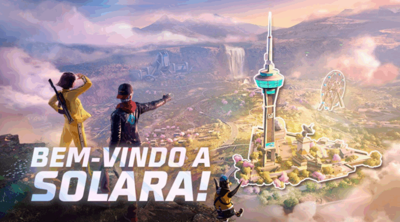 Solara é o novo campo de batalha em Free Fire. Experimente um design futurista e ganhe prêmios no evento Solarush!