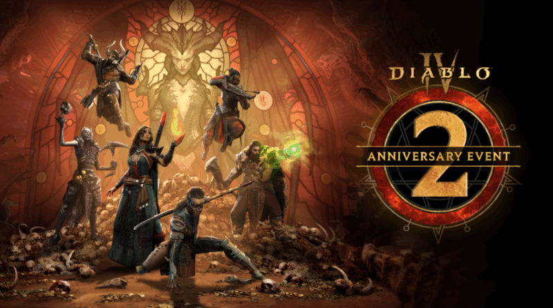 2º aniversário de Diablo IV acontece de 3 a 17 de junho com Relicário temático, bônus de EXP e ouro, e recompensas Lendárias na Árvore dos Lamentos.
