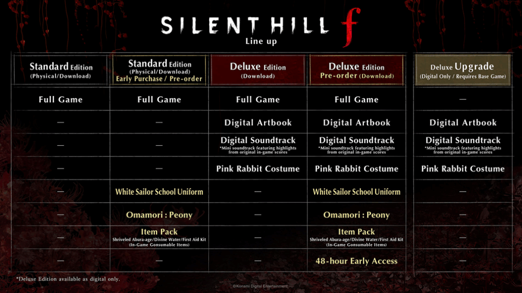 imagem promocional de SILENT HILL f com protagonista e cenário de terror